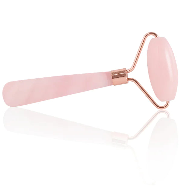 Natural Rose Quartz Roller Massager for Face & Eyes