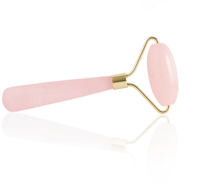Natural Rose Quartz Roller Massager for Face & Eyes