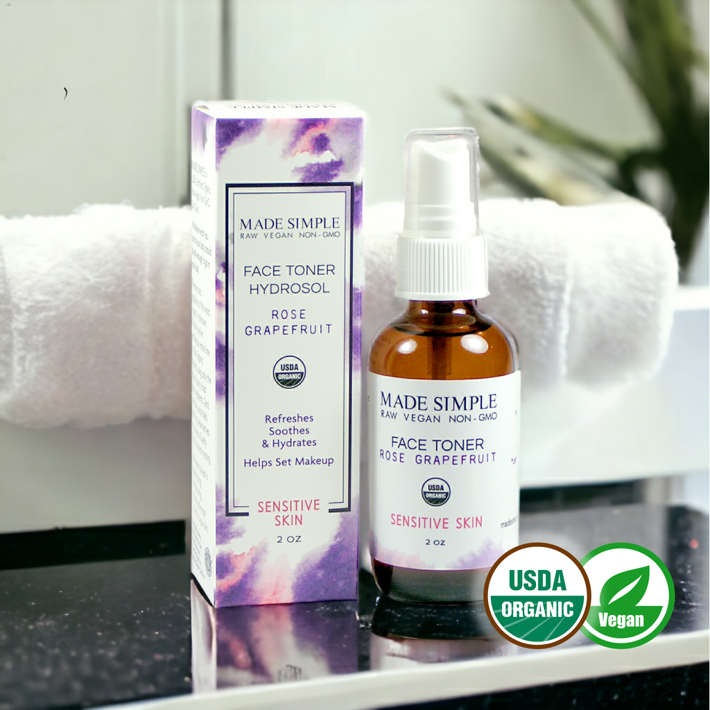 Rose Grapefruit Face Toner for Sensitive Skin - Certified Organic, Vegan & Cruelty-free-1