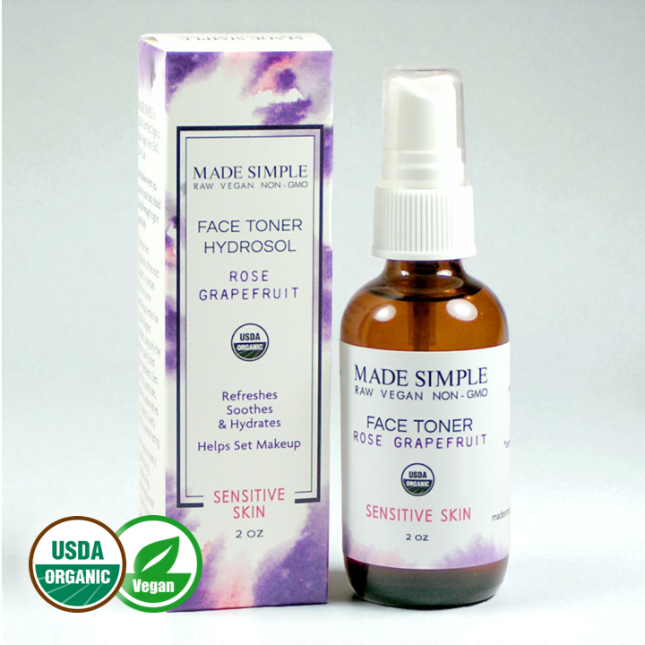 Rose Grapefruit Face Toner for Sensitive Skin - Certified Organic, Vegan & Cruelty-free-0
