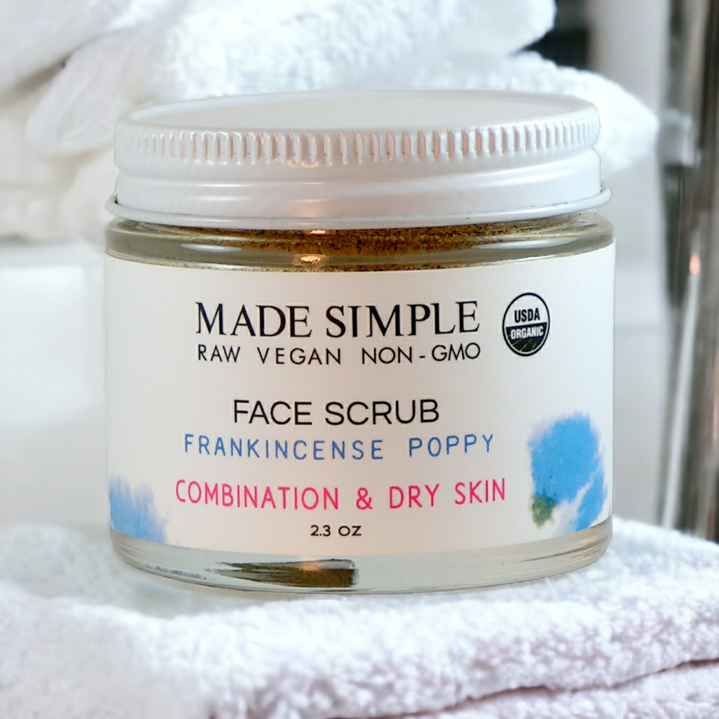 Frankincense Poppy Seed Face Scrub for Combination/Dry Skin - Certified Organic, Vegan & Cruelty-free-3