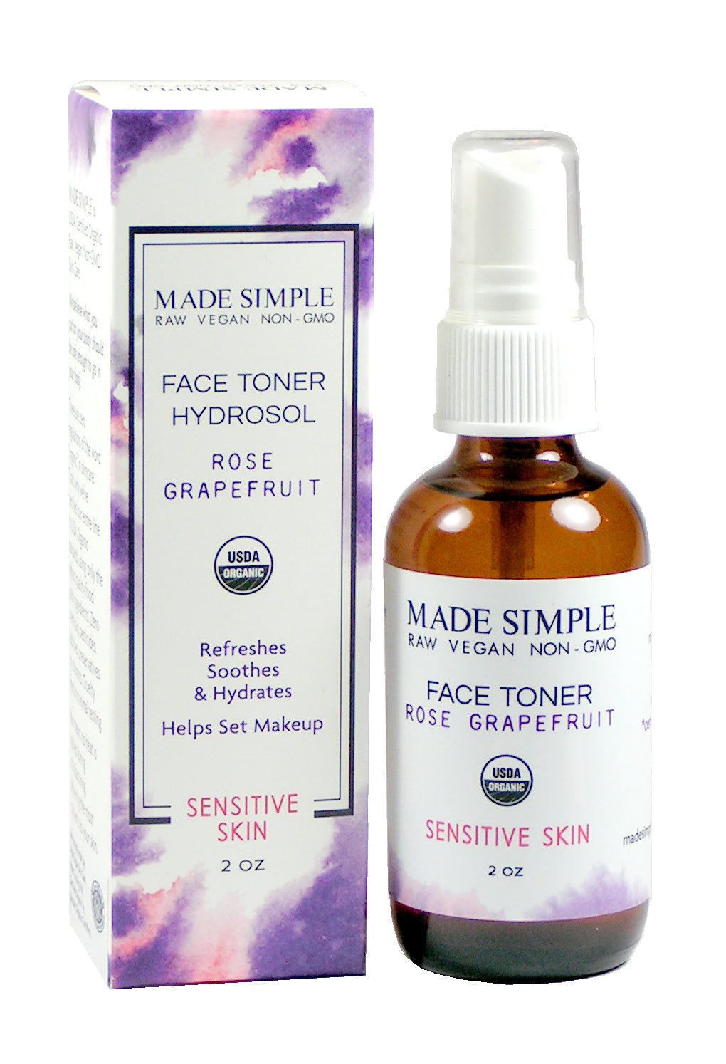 Rose Grapefruit Face Toner for Sensitive Skin - Certified Organic, Vegan & Cruelty-free-2